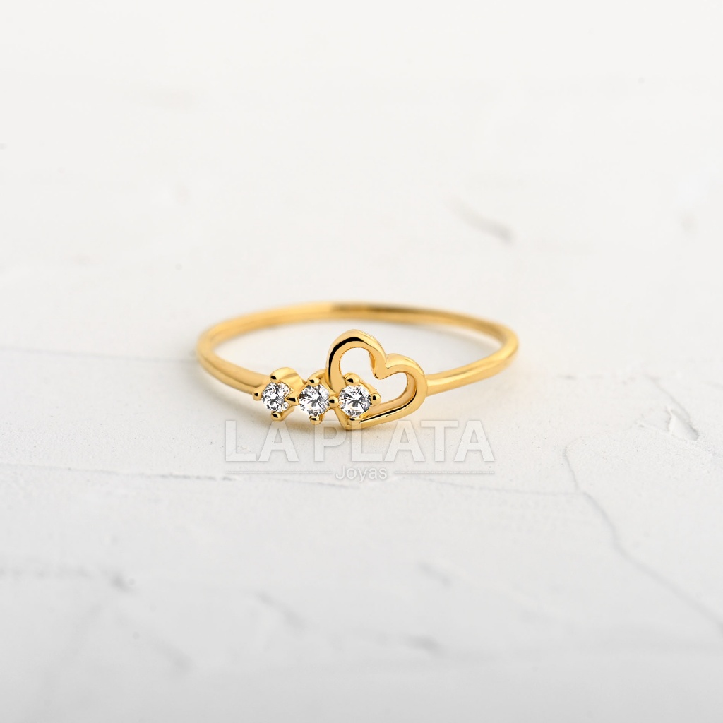 ANILLO CIRCÓN TRIPLE CON CORAZÓN