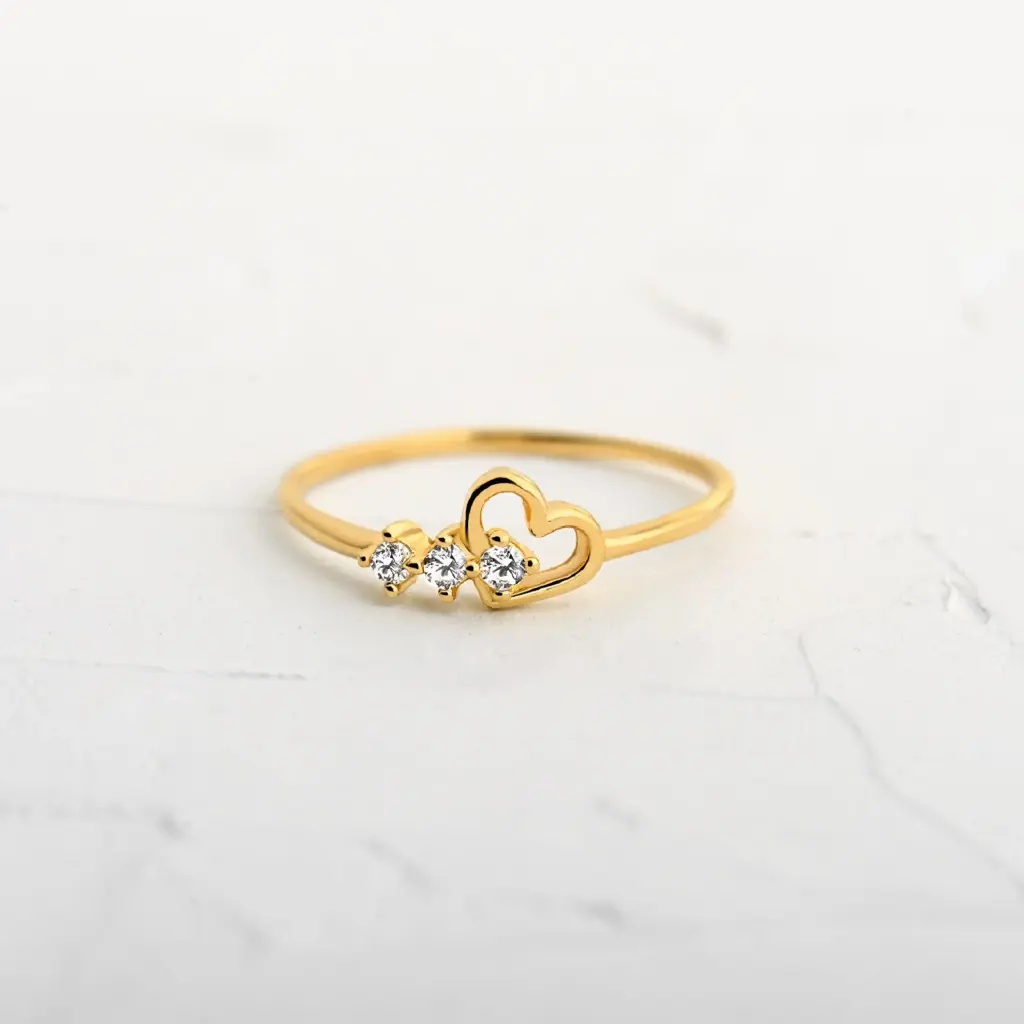 ANILLO CIRCÓN TRIPLE CON CORAZÓN