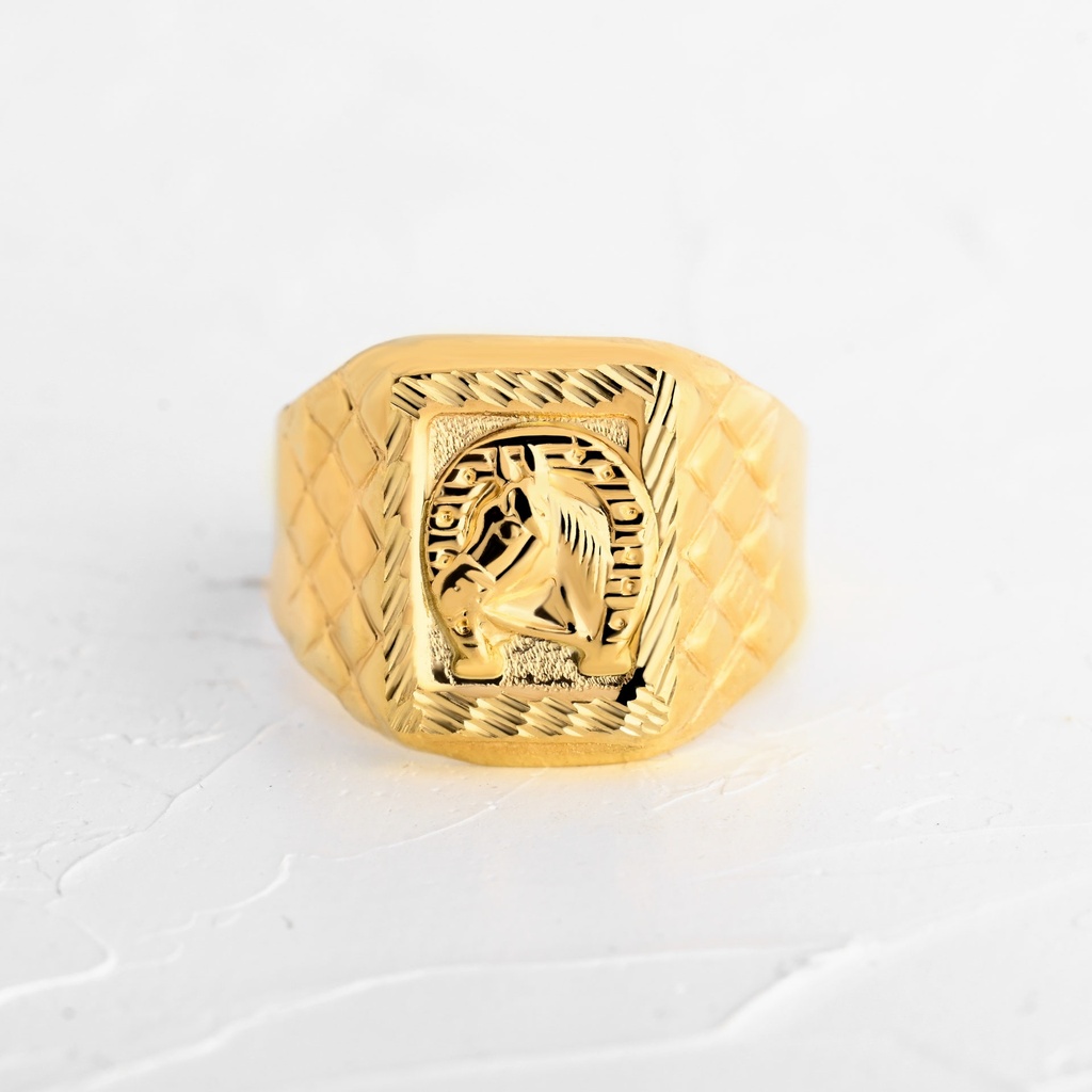 ANILLO HOMBRE CORCEL DORADO