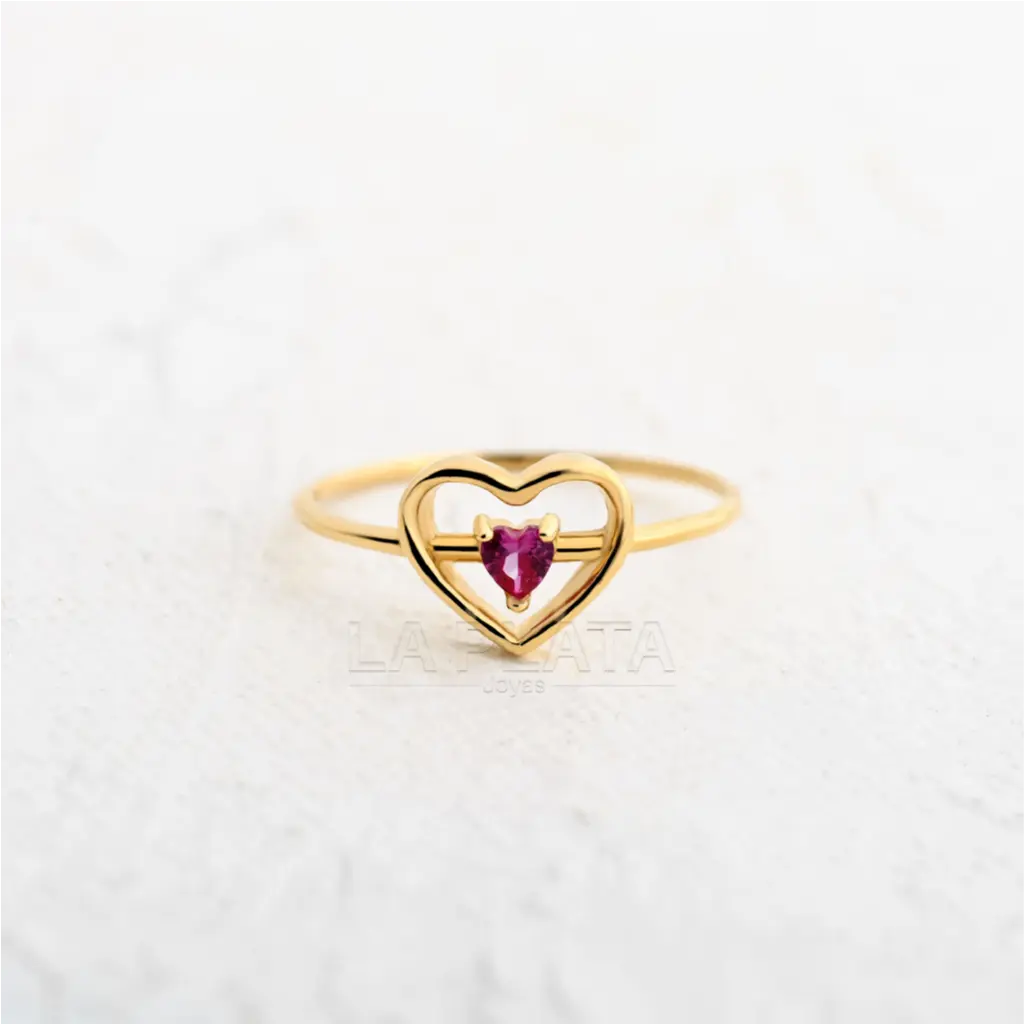 ANILLO CORAZON SOMBRA DORADA