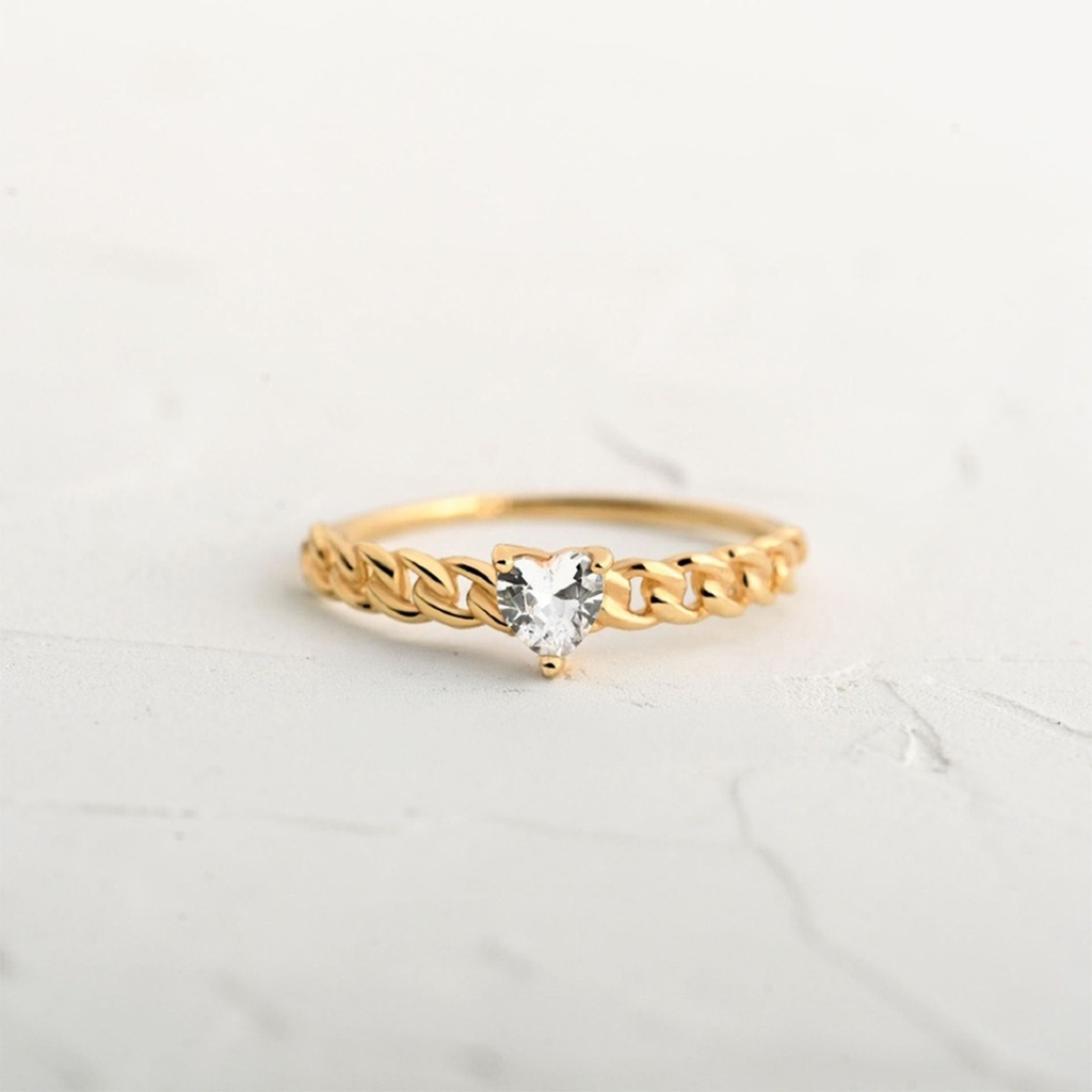 ANILLO CORAZÓN CON CIRCÓN TRENZADO