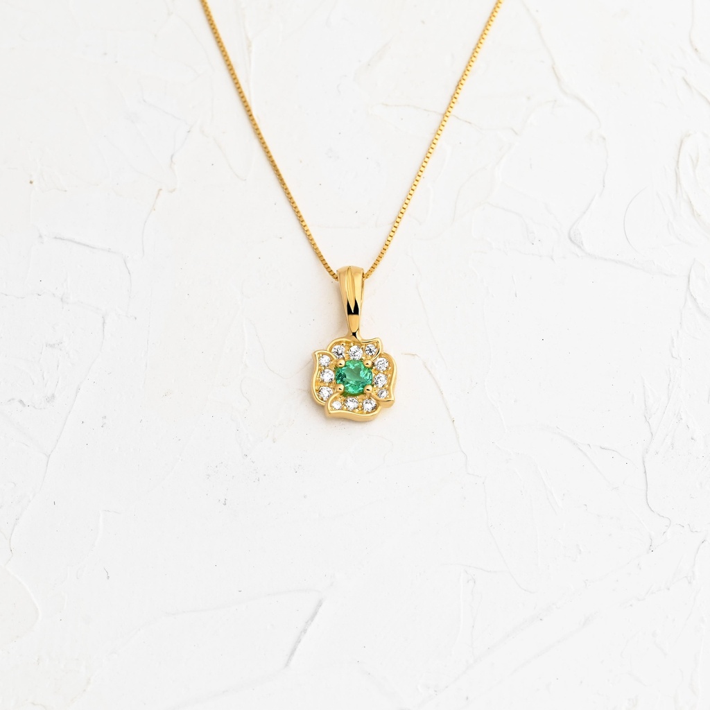DIJE ESMERALDA FLOR ILUSIÓN  