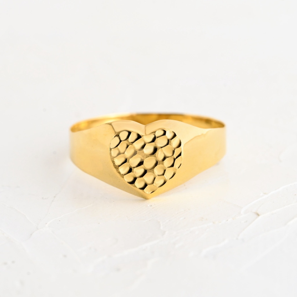 ANILLO CORAZON CON TEXTURA