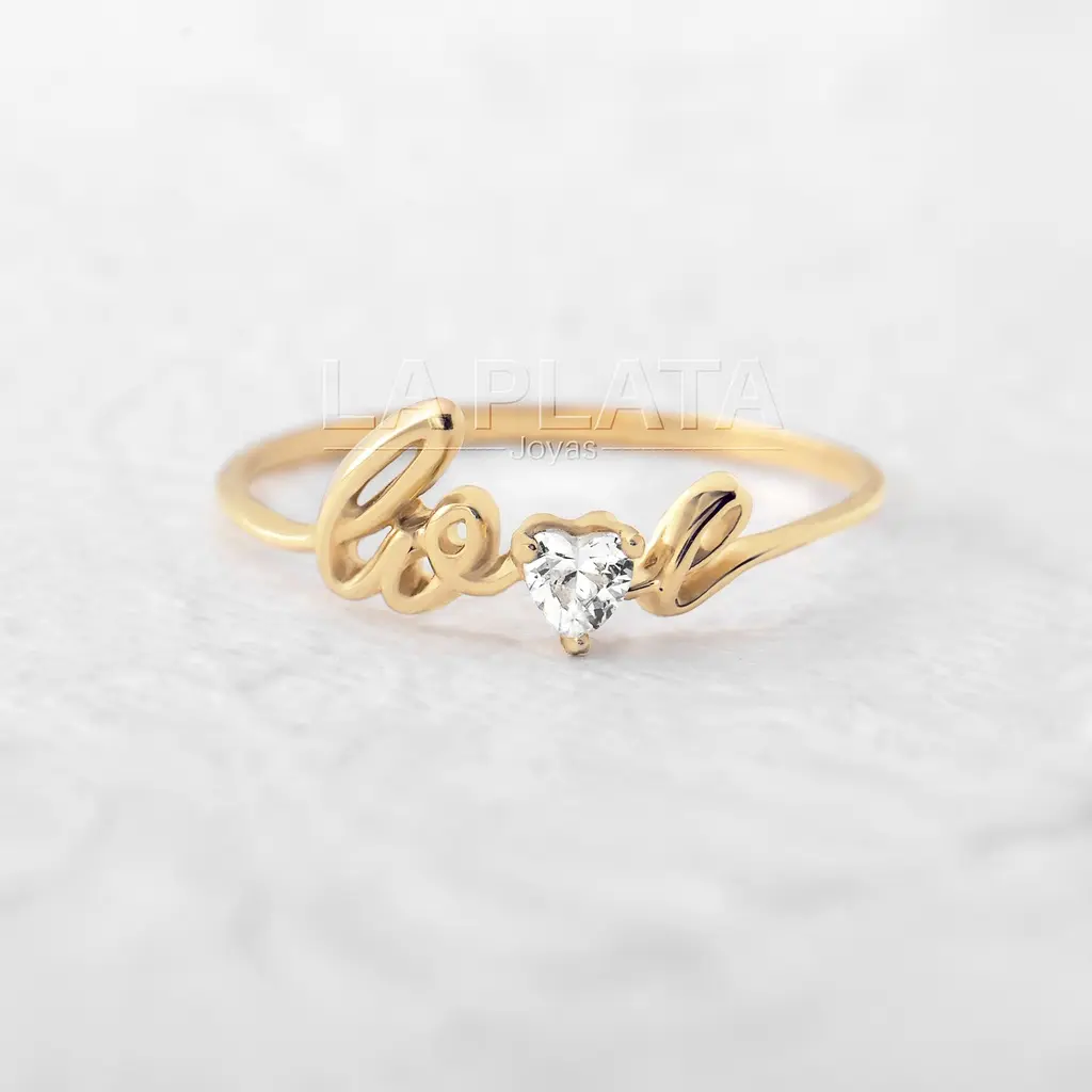 ANILLO LOVE LISO Y CON CIRCON GR