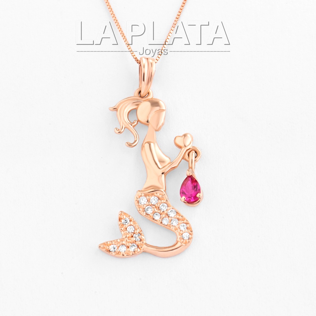 DIJE SIRENA ORO ROSA CIRCONADO 