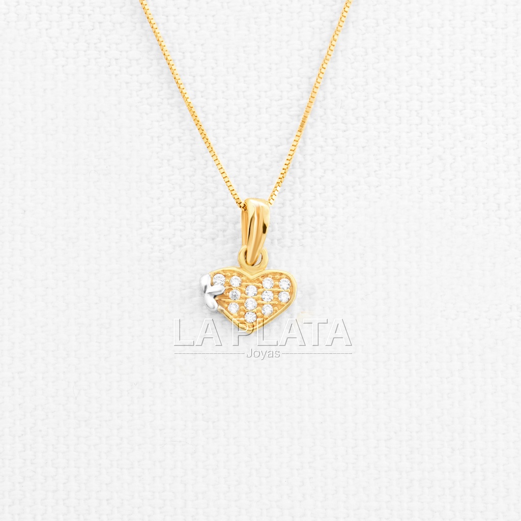 DIJE CORAZON RELLENO DE CIRCON PEQUEÑO