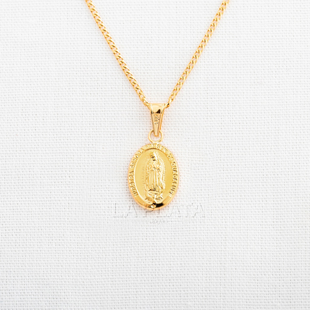 DIJE  GUADALUPANA OVALADA RELLENA LVN