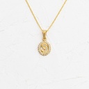 DIJE DE LA VIRGEN MARIA CON BORDE CIRCONADO 