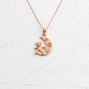 DIJE LUNA CON OSO ORO ROSA 