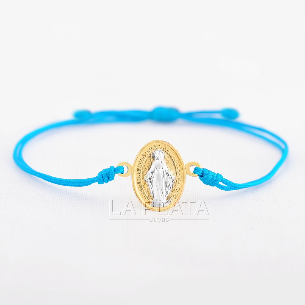 PULSERA LA MILAGROSA ORO BLANCO Y AMARILLO 