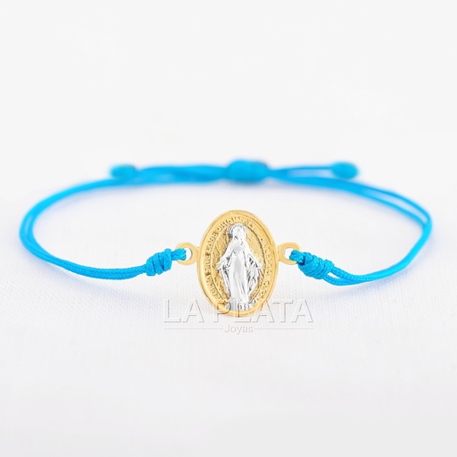 [PH106] PULSERA LA MILAGROSA ORO BLANCO Y AMARILLO 