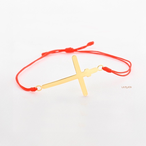 PULSERA CRUZ LISA CON SÍMBOLO 