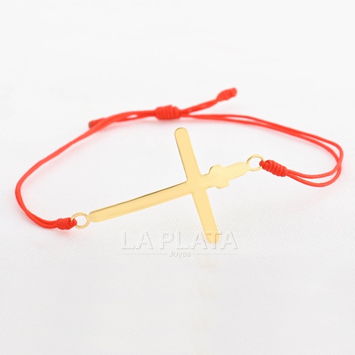 [PH195] PULSERA CRUZ LISA CON SIMBOLO 