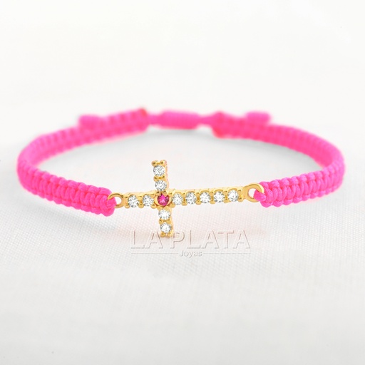 [PH197] PULSERA CRUZ CIRCONADA MEDIANA 