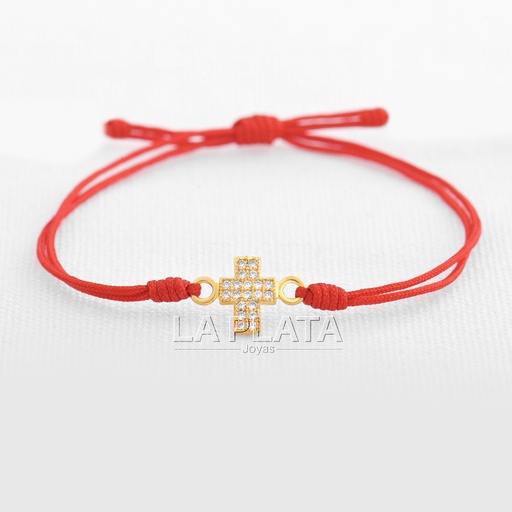 [PH198] PULSERA CRUZ CIRCONADA PEQUEÑA GRUESA