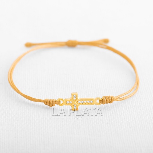 [PH200] PULSERA CRUZ CIRCONADA CON SIMBOLO 