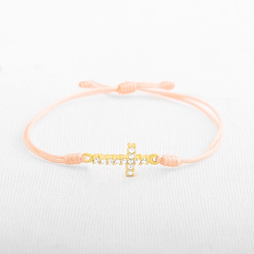 PULSERA CRUZ CIRCONADA GRUESA