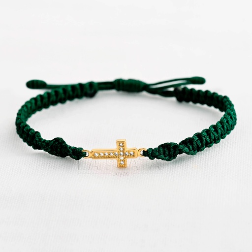 [PH205] PULSERA CRUZ CIRCONADA PLANA 