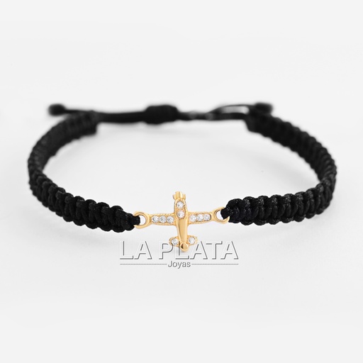 [PH378] PULSERA AVIÓN CIRCONADO LIVIANO
