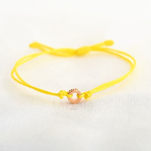 [PH396] PULSERA C8IRCULO CON GRAVADO ORO ROSA
