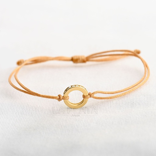 [PH398] PULSERA CIRCULO CIRCONADO ORO ROSA 