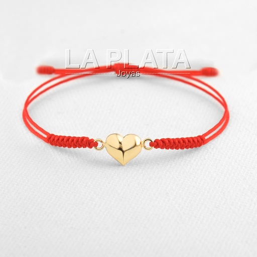 [PH452] PULSERA CORAZON RELLENO LISO PESADO 