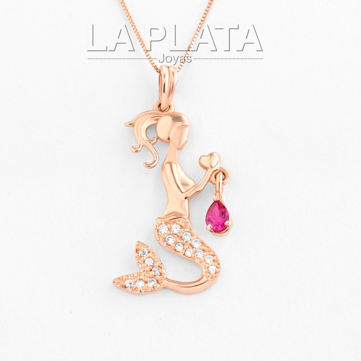 [DN75] DIJE SIRENA ORO ROSA CIRCONADO 