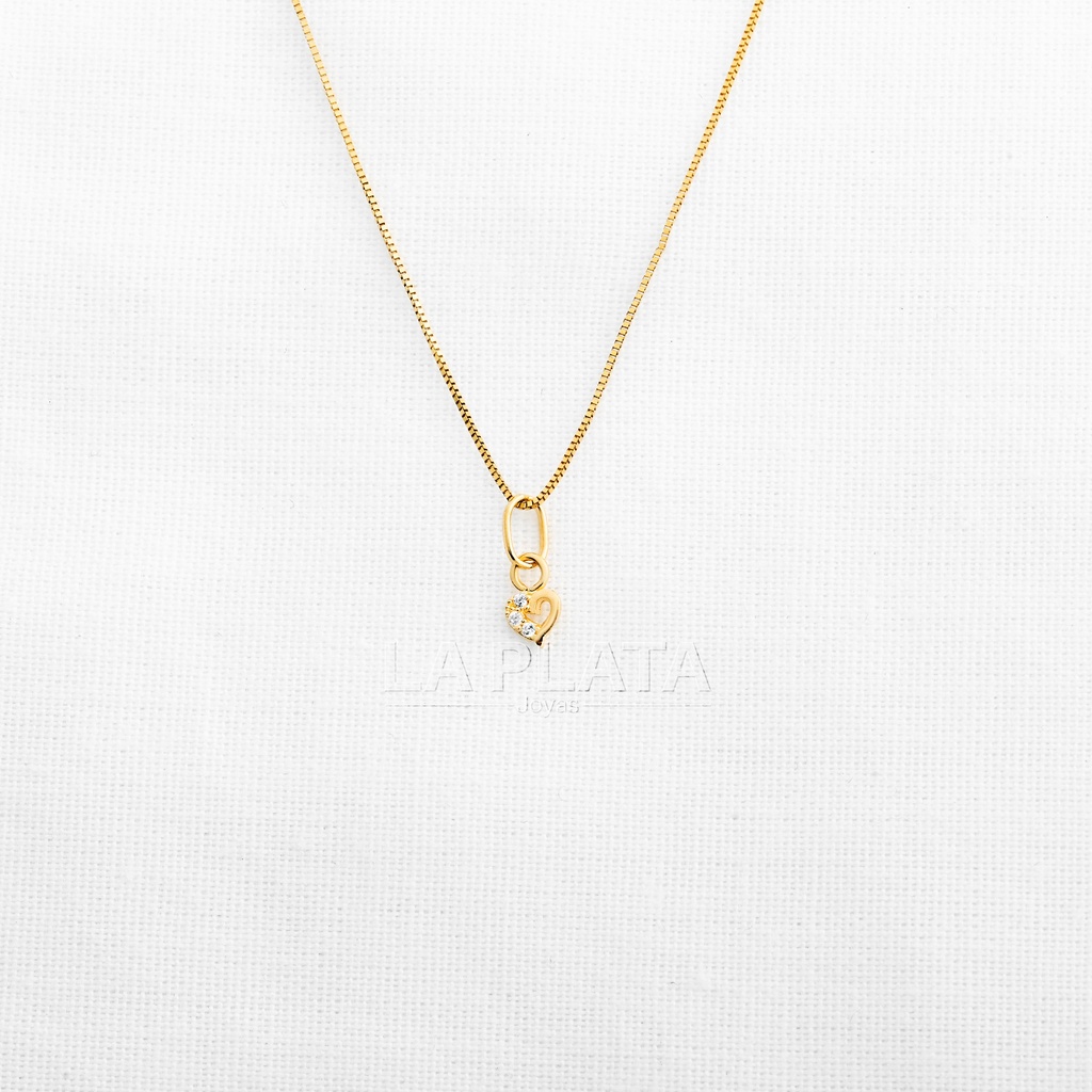 DIJE CORAZON PEQUEÑO CURVO CON CIRCON 