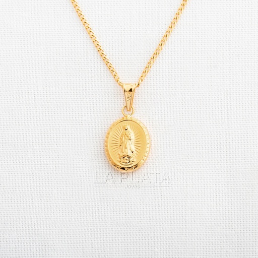 DIJE DE LA GUADALUPANA OVALADA RELLENA