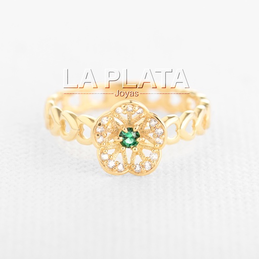 ANILLO INFINITOS ENLAZADOS CON FLOR 