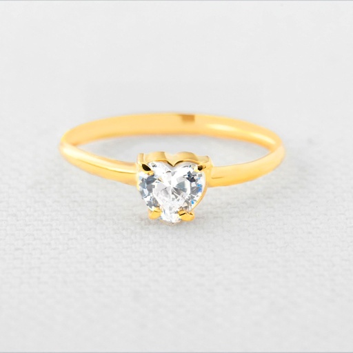 ANILLO CORAZÓN CIRCÓN BLANCO LISO CLÁSICO