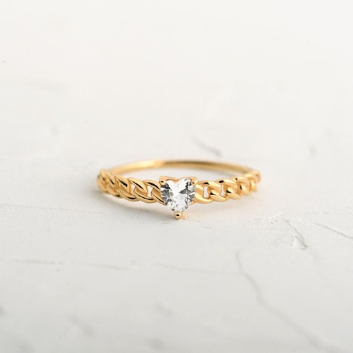 ANILLO CORAZÓN CON CIRCÓN TRENZADO