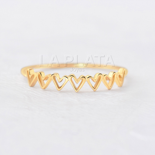 ANILLO SILUETAS DE CORAZONES ENLAZADOS