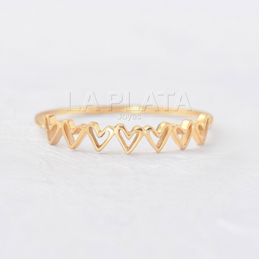 ANILLO SILUETAS DE CORAZONES ENLAZADOS