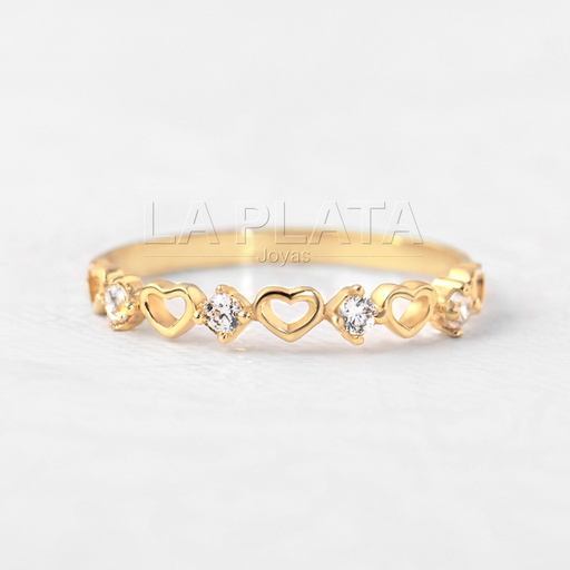 [AN31] ANILLO CORAZONES ETERNOS CON CIRCON INTERMEDIO