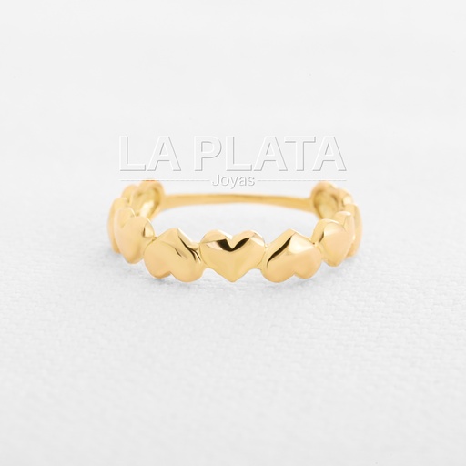 ANILLO CORAZON ENLAZADOS RELLENOS