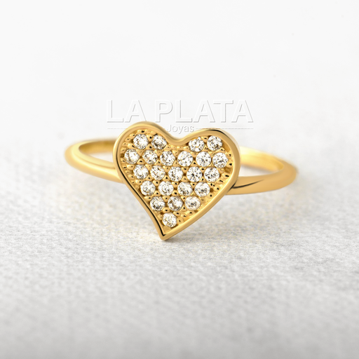 [AN34] ANILLO CORAZON GRANDE RELLENO DE CIRCON PEQUEÑO
