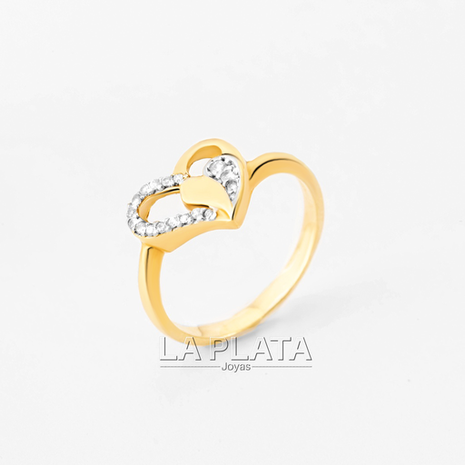 [AN37] ANILLO CORAZON CIRCONADO