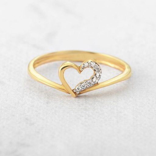 [AN40] ANILLO CORAZÓN LISO CON CIRCÓN