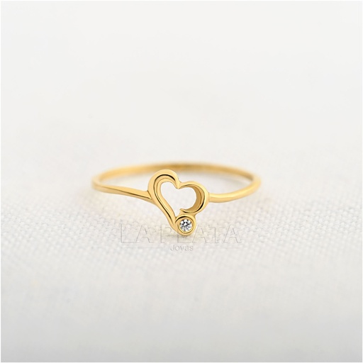 ANILLO CORAZON  CON CIRCON PQ