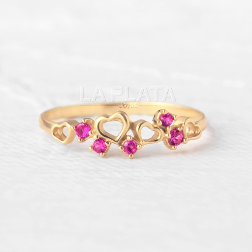 [AN47] ANILLO CORAZON Y CIRCON 