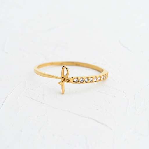 ANILLO FE CURSIVO CON CIRCÓN AL LADO 