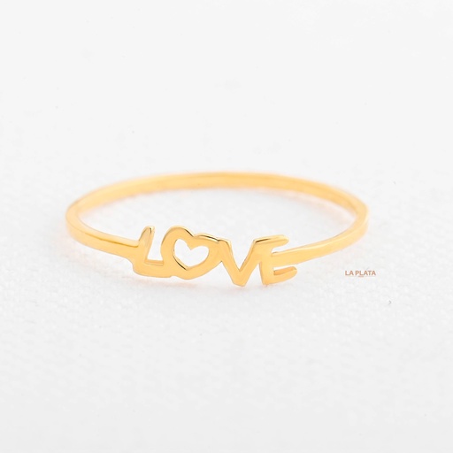 [AN65] ANILLO LOVE CON FORMA DE CORAZÓN EN LA VOCAL O
