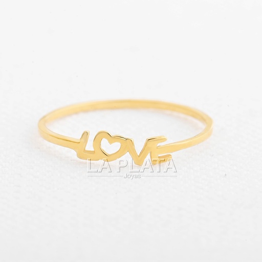 [AN65] ANILLO LOVE CON FORMA DE CORAZON EN LA VOCAL O