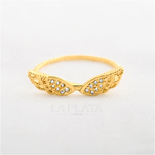 ANILLO ALAS  CON CIRCON COMPLETO 