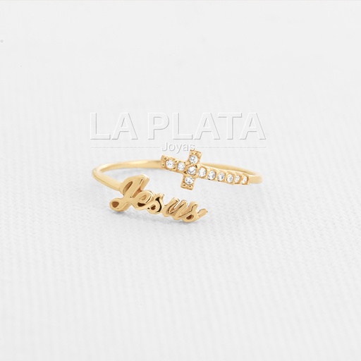 [AN79] ANILLO JESUS CON CRUZ CON CIRCON 