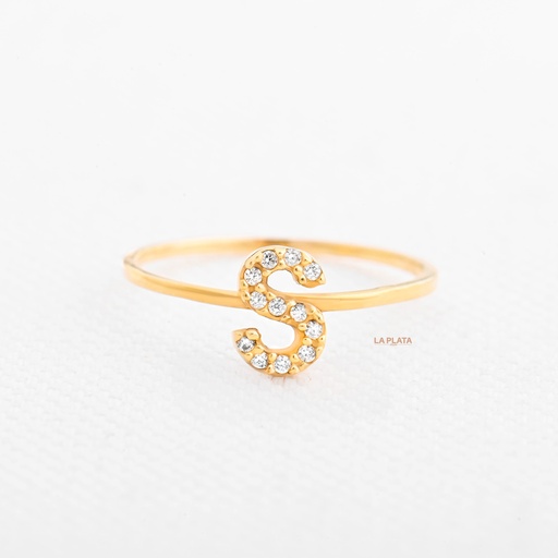 ANILLO LETRA CIRCONADA S
