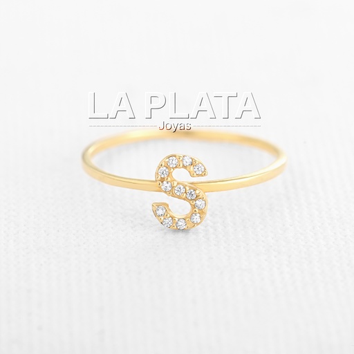 [AN114] ANILLO LETRA CIRCONADA S