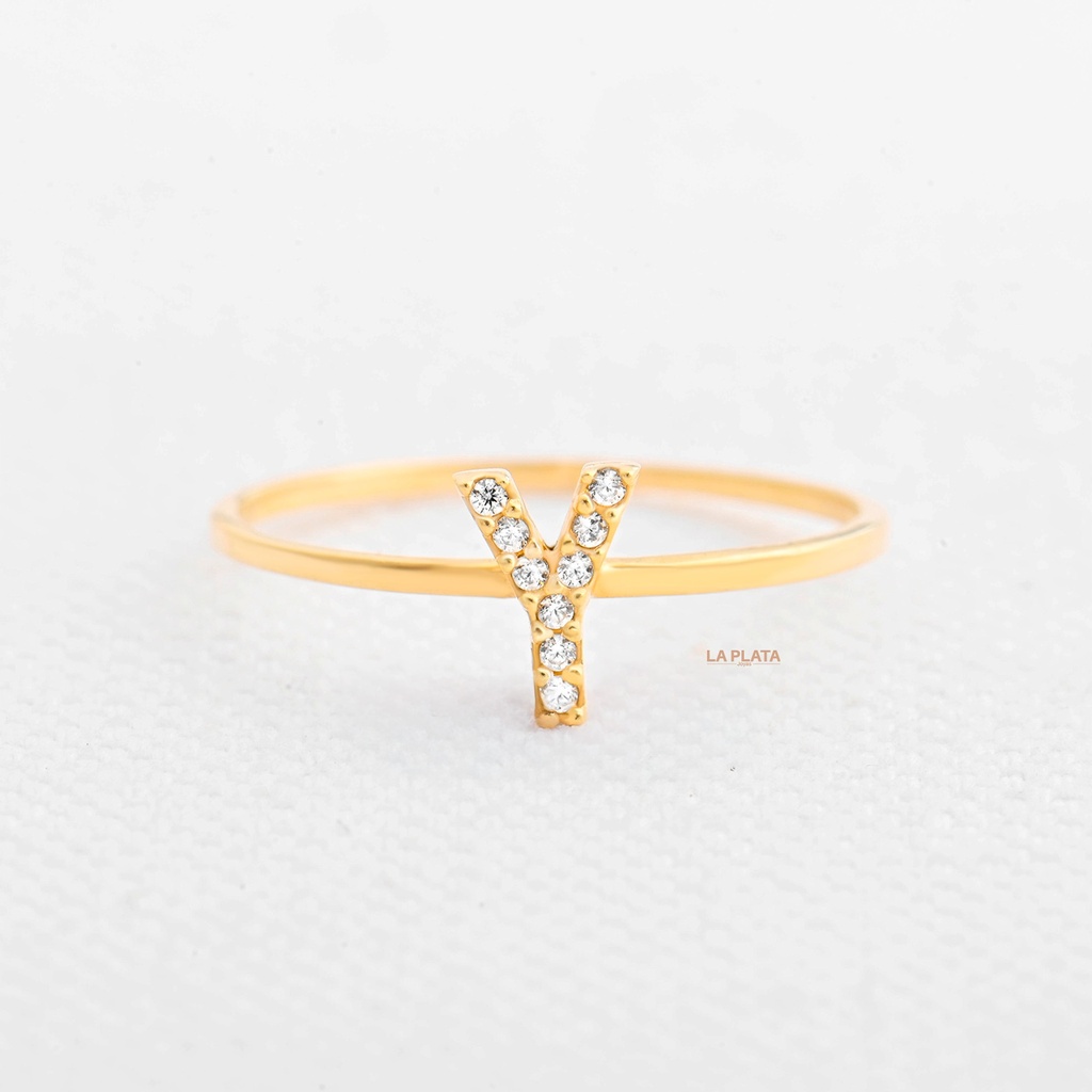 ANILLO LETRA CIRCONADA Y