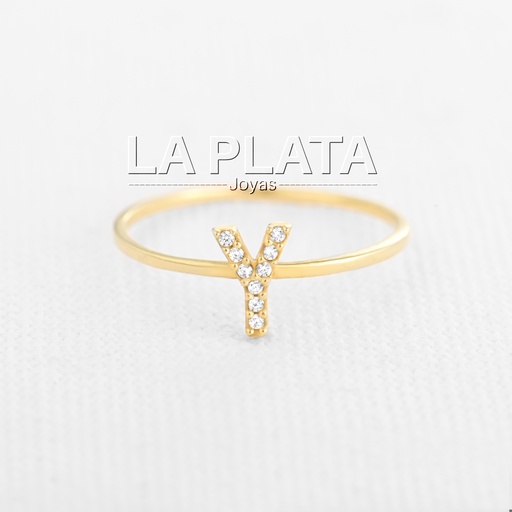 [AN120] ANILLO LETRA CIRCONADA Y